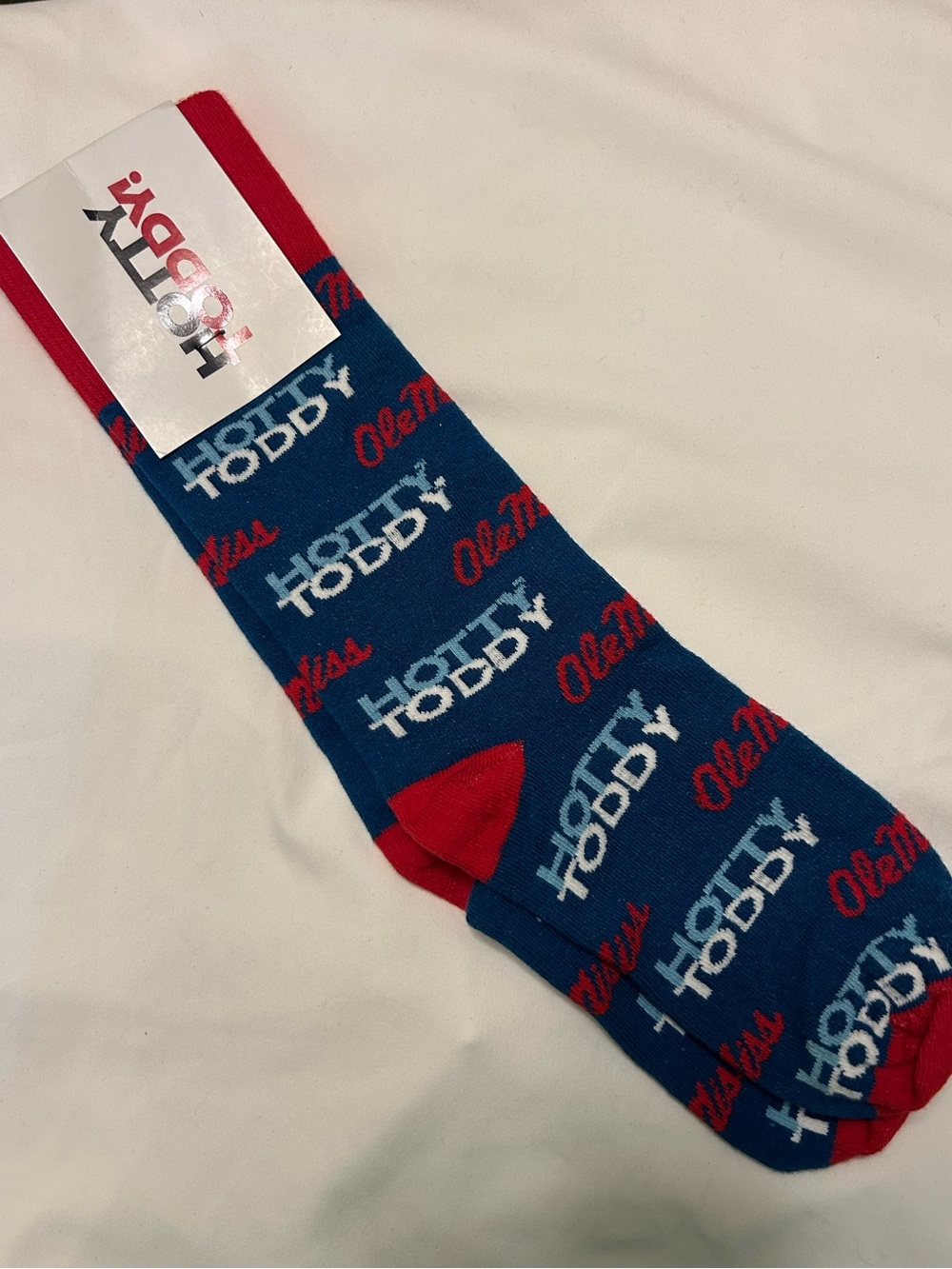 Ole Miss Hotty Toddy Blue Sock Club Socks One Size Fits Most Men 7-12 Women 6-11